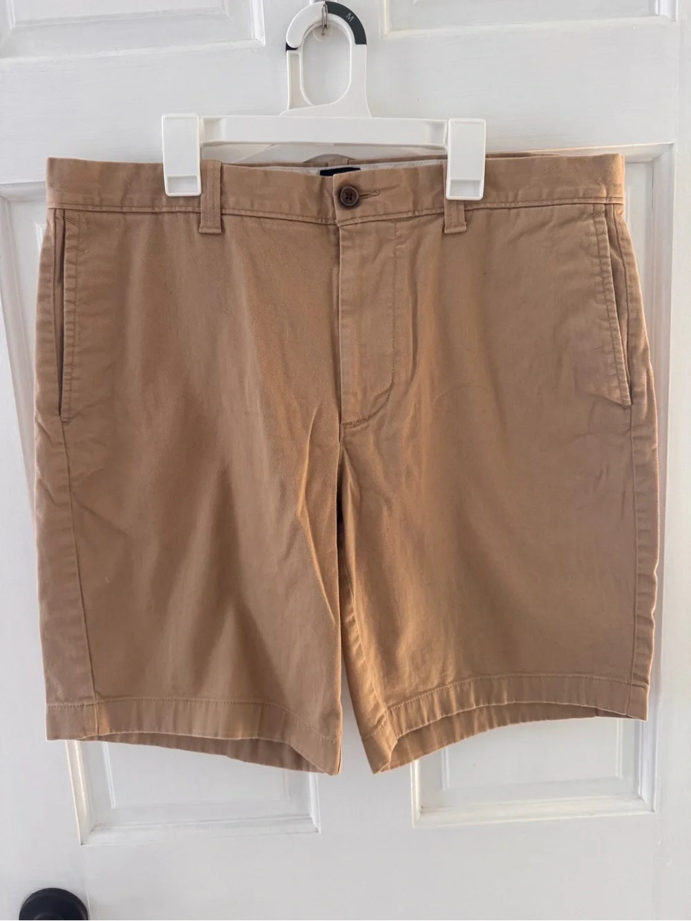 J. Crew Men's Tan Flat-Front Chino Shorts